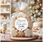 Preview: 24 zuckersüßer Sticker Aufkleber 4cm kann Plätzchentüte Spuren von Weihnachtszauber enthalten Weihnachten Christmas von Lüttentüddel®